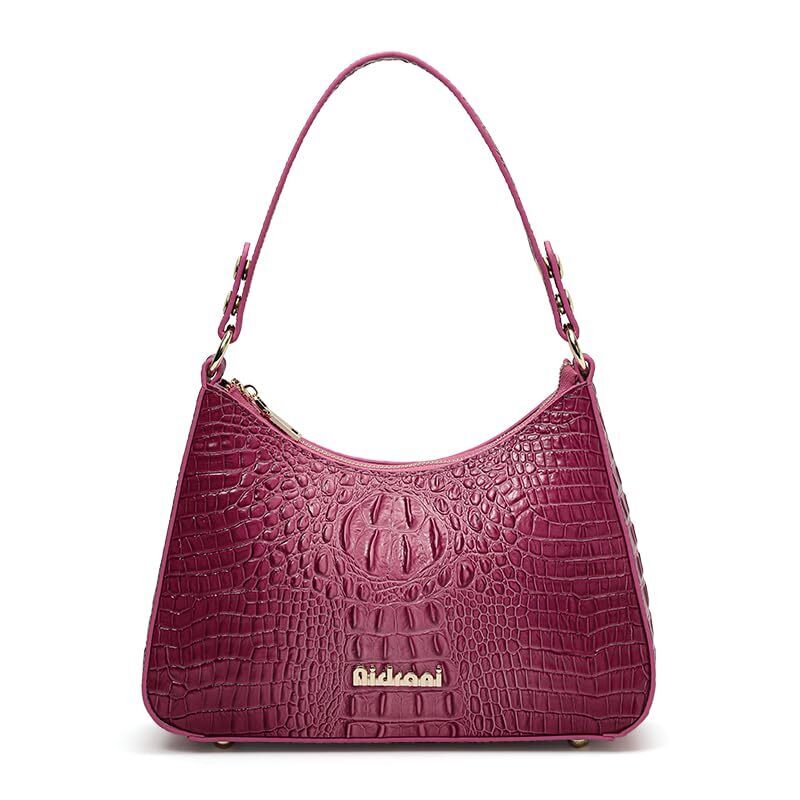 1675 Leather Crocodile Pattern ShoulderHandbags Vintage Crossbody Underarm